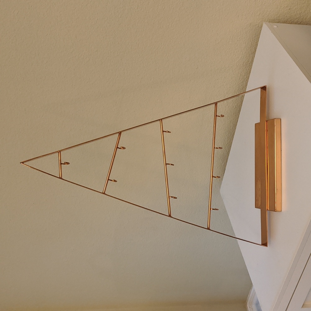Crate & Barrel 16 Inch Copper Metal A-Frame Christmas Ornament Display Tree - Picture 3 of 3